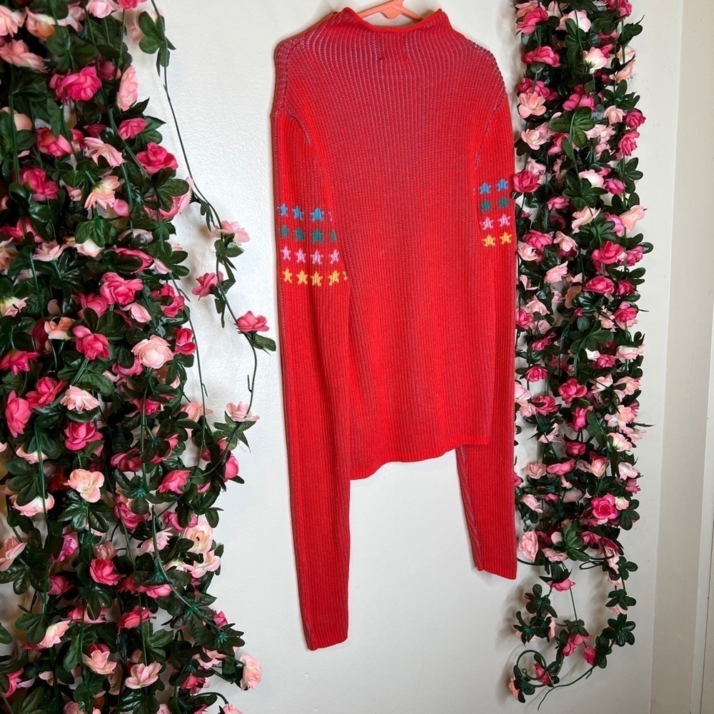 BDG Urban Outfitters Sky High Cropped Sweater Retro Rainbow Mock Neck Sz SM - Picture 3 of 12